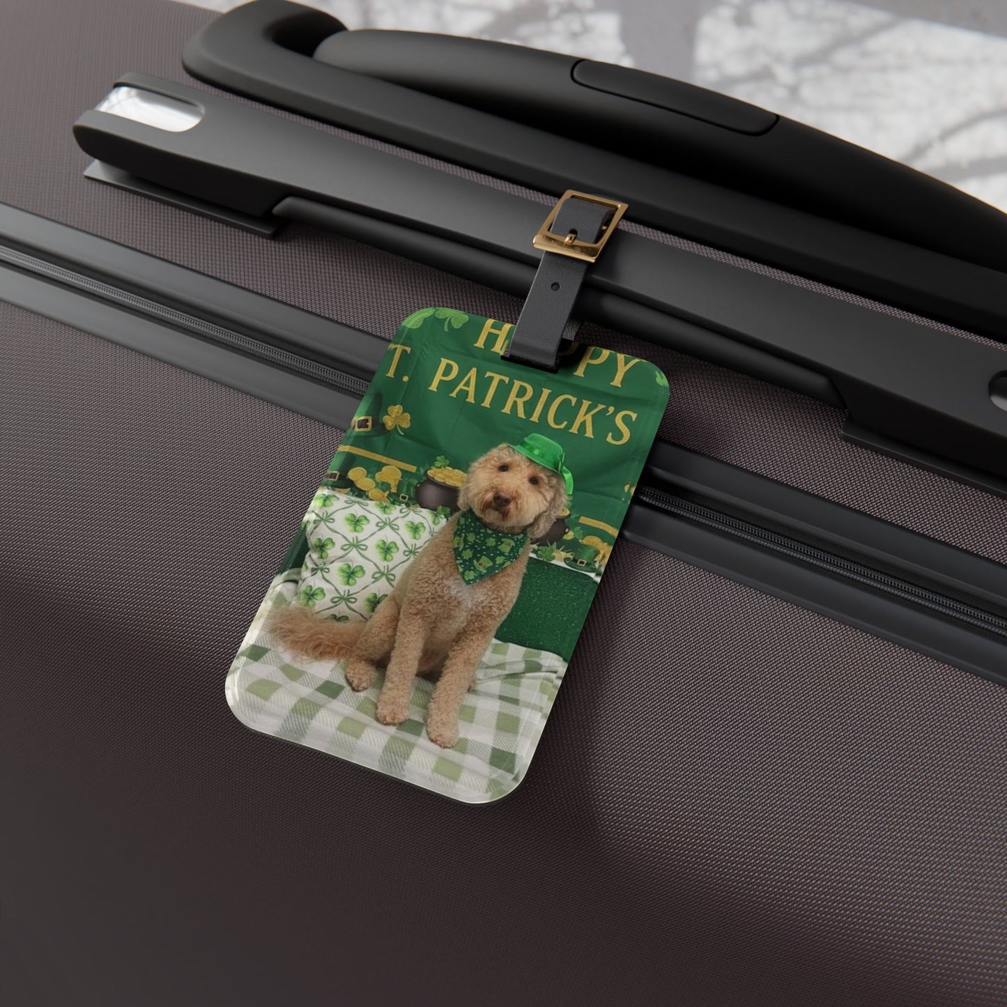 Charlie - St. Patrick's Day Dog Luggage Tag