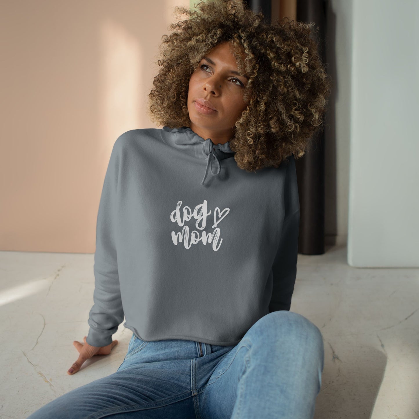 Cute Dog Mom Crop Hoodie