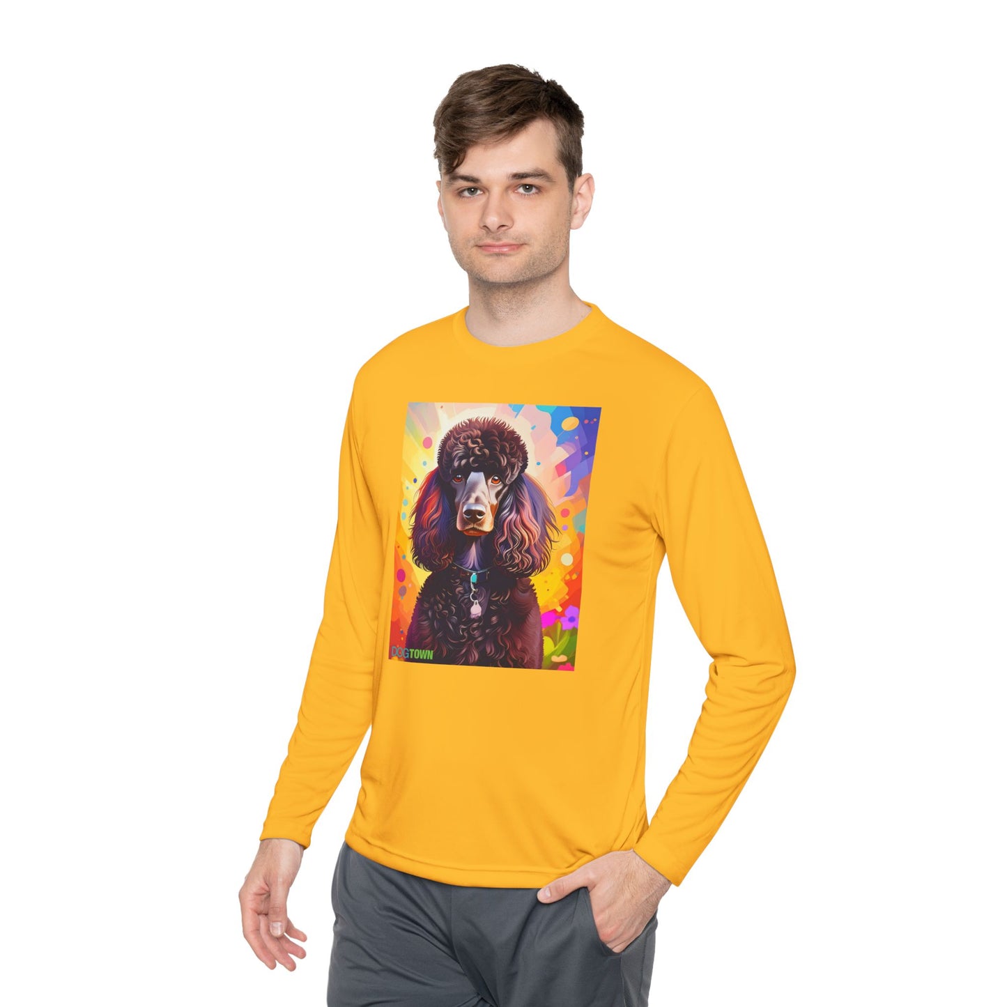 Pup Art Canvas Sport Long Sleeve Tee (Poodle Standard)