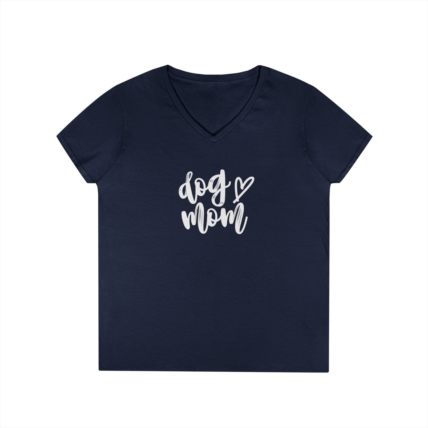 Dog Mom V-Neck T-Shirt, Cute Pet Lover Gift, Dog Lover Tee, Canine Mom Shirt, Casual Dog Apparel