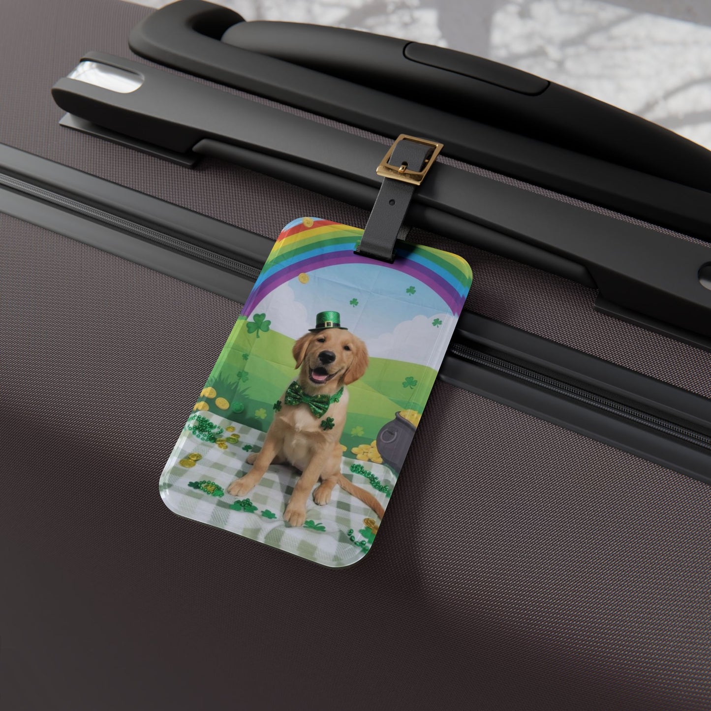 Shirley - St. Patrick's Day Dog Luggage Tag