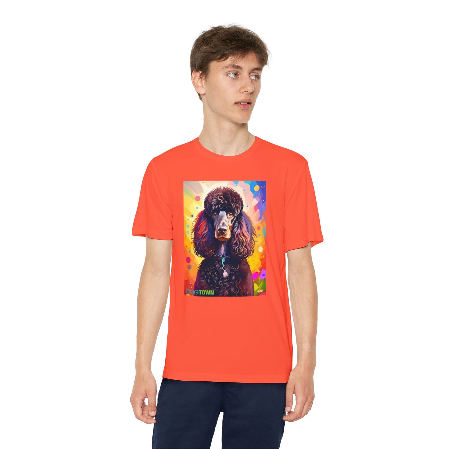 Pup Art Canvas - Kid's Sport Short Sleeve Tee (Standard Poodle)