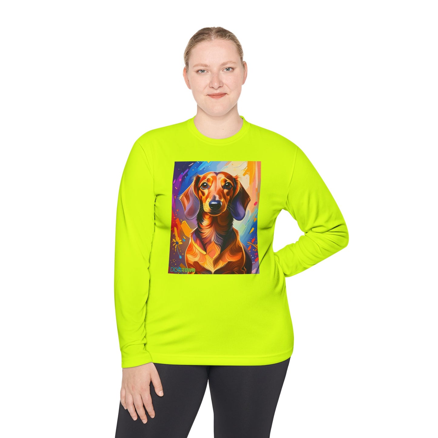 Pup Art Canvas Sport Long Sleeve Tee (Dachshund)