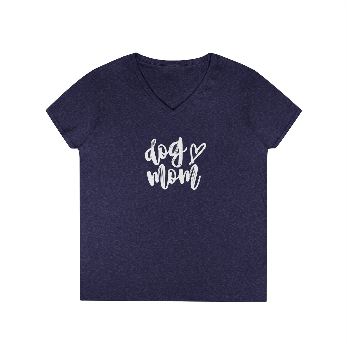 Dog Mom V-Neck T-Shirt, Cute Pet Lover Gift, Dog Lover Tee, Canine Mom Shirt, Casual Dog Apparel