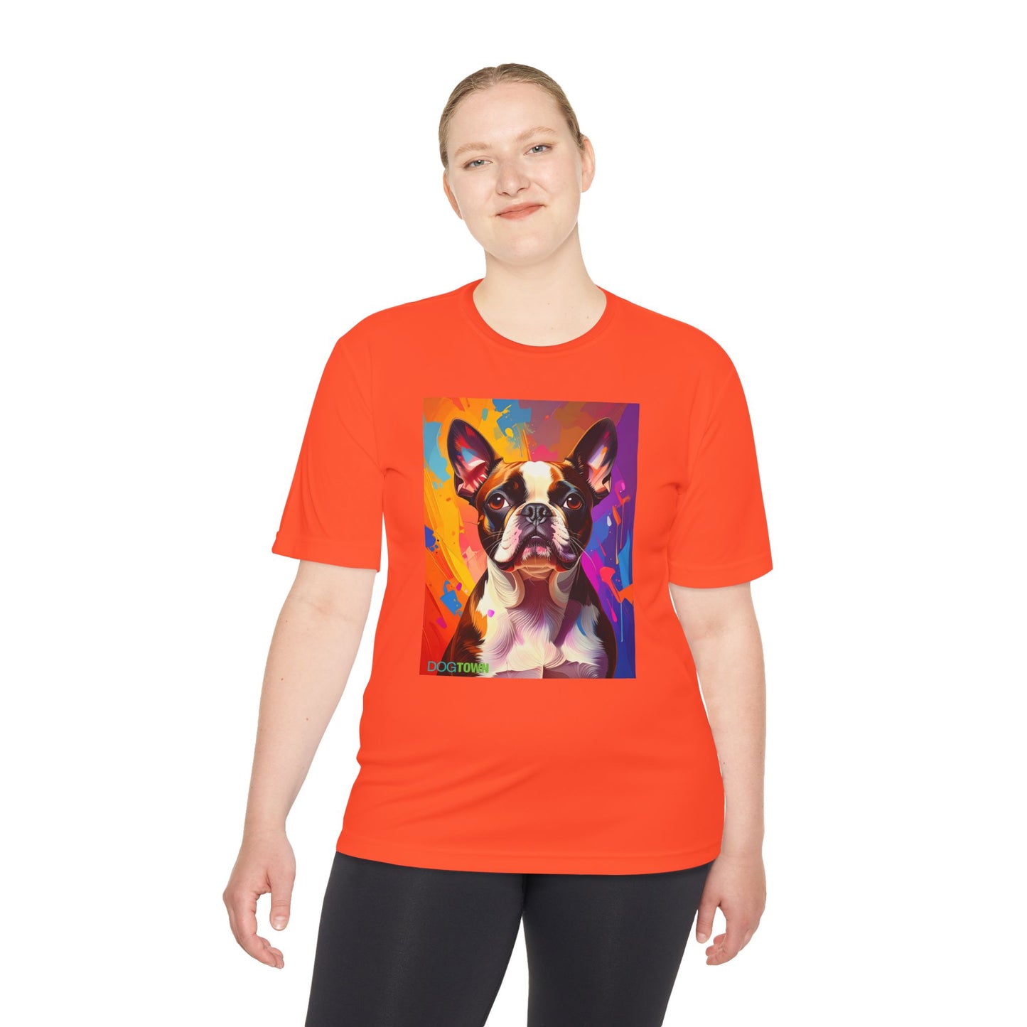 Pup Art Canvas Unisex Moisture Wicking Tee (Boston Terrier)