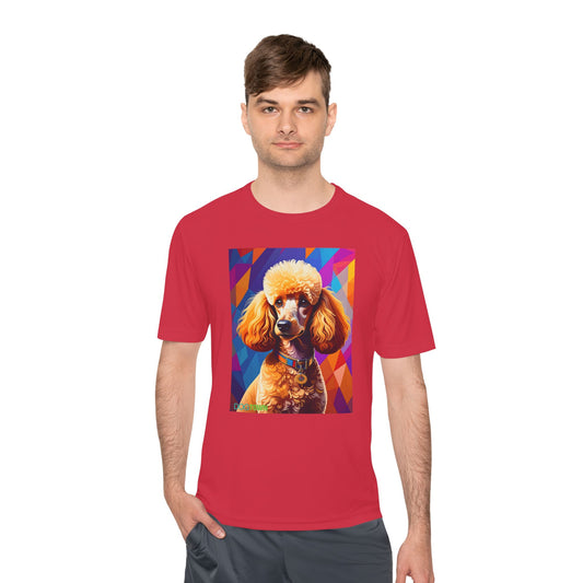 Pup Art Canvas Unisex Moisture Wicking Tee (Mini Poodle)