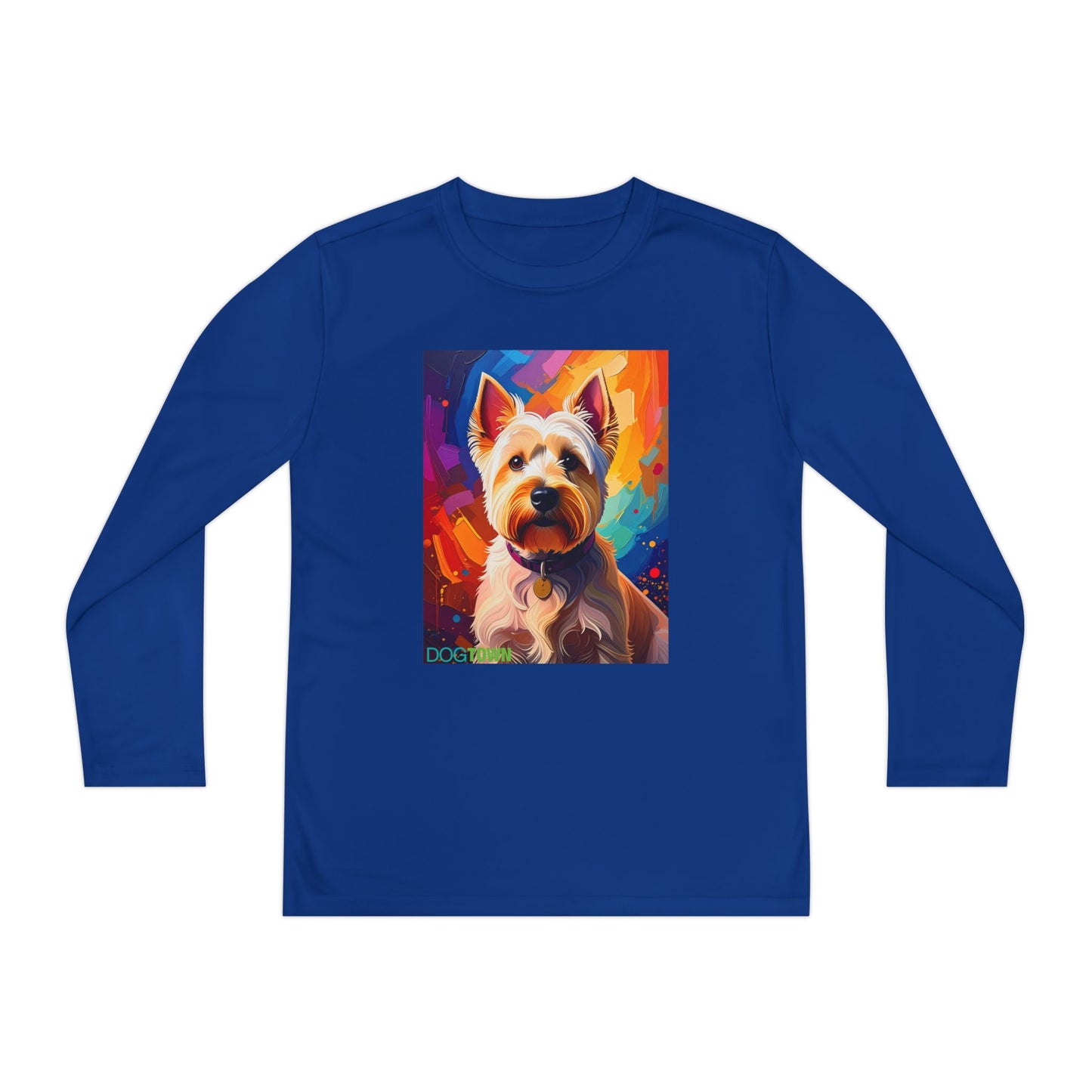 Pup Art Canvas - Kid's Sport Long Sleeve Tee (West Highland White Terrier)