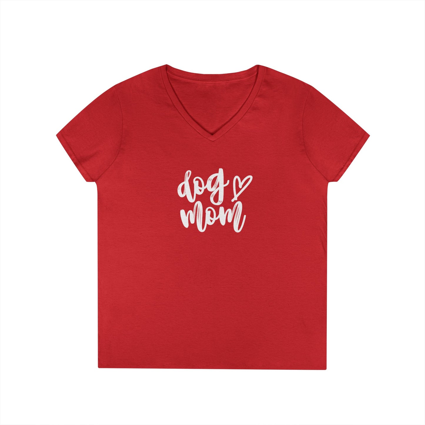 Dog Mom V-Neck T-Shirt, Cute Pet Lover Gift, Dog Lover Tee, Canine Mom Shirt, Casual Dog Apparel