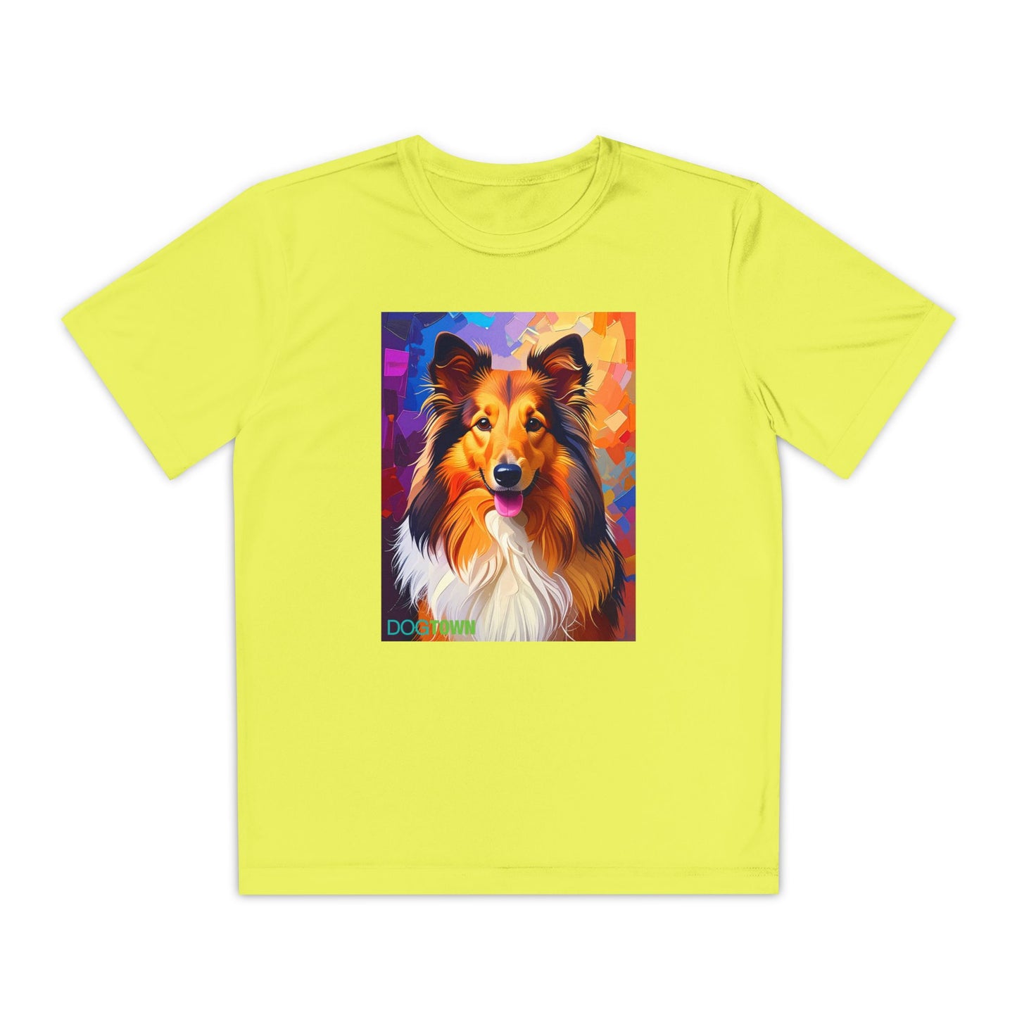 Pup Art Canvas - Kid's Sport Short Sleeve Tee (Sheltie - Shetland Sheepdog)