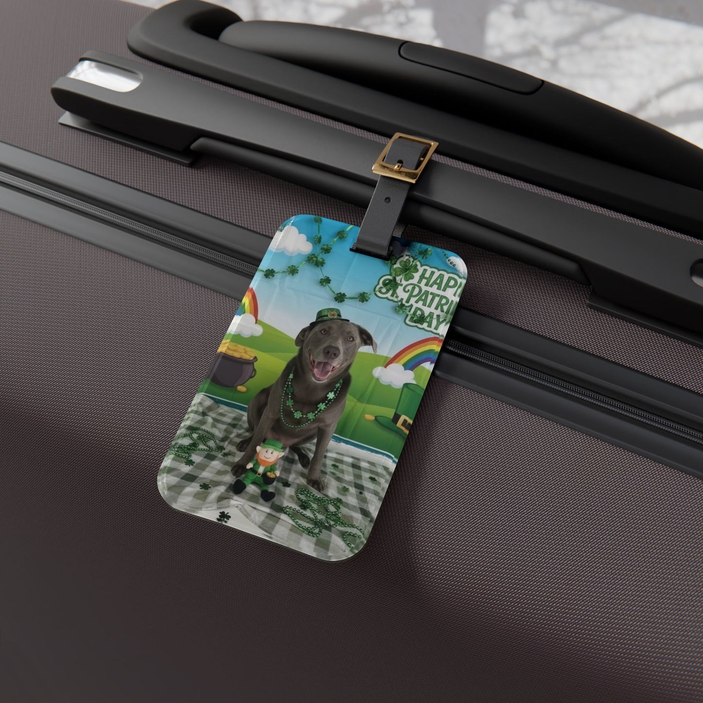 Bleu - St. Patrick's Day Dog Luggage Tag