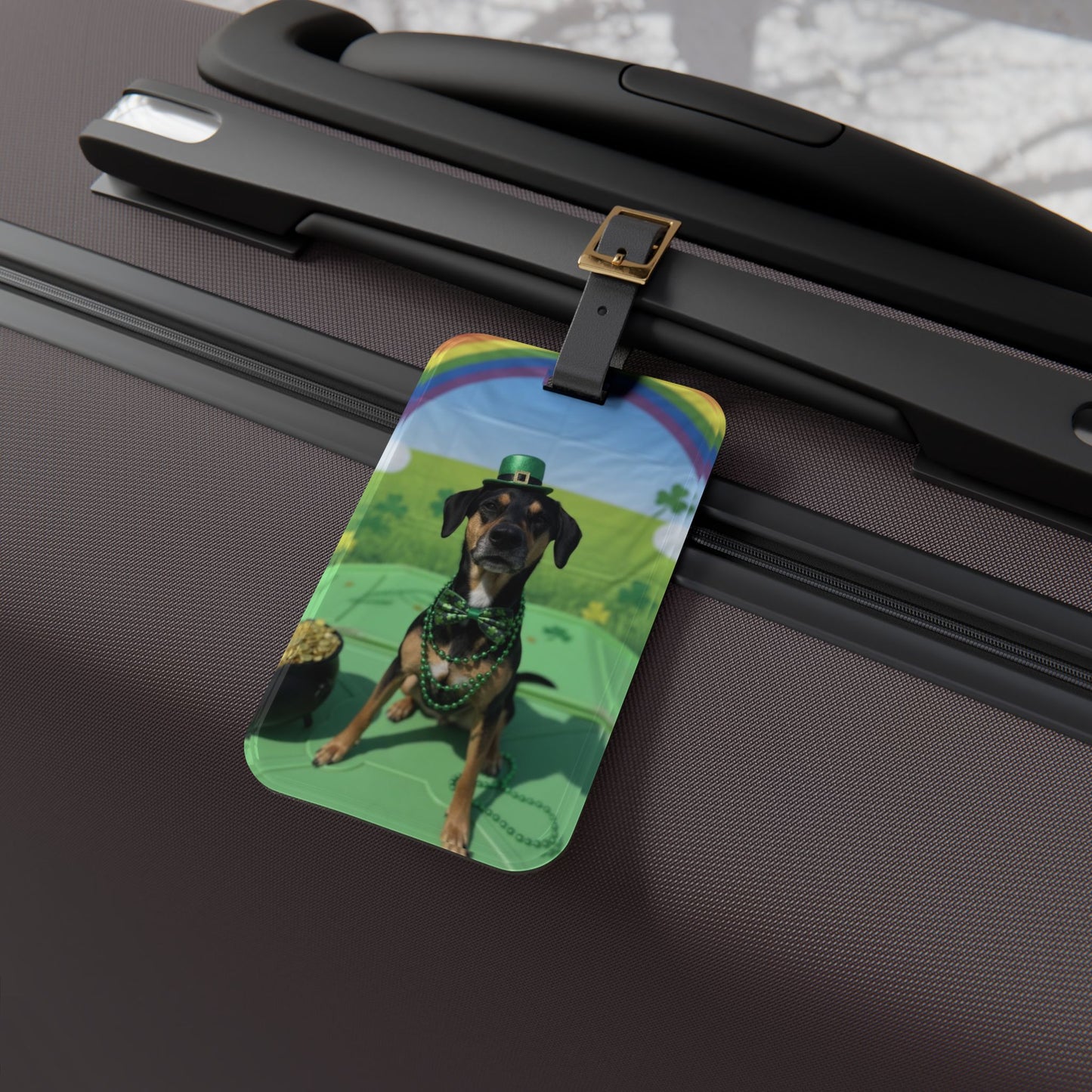 Raven - St. Patrick's Day Dog Luggage Tag