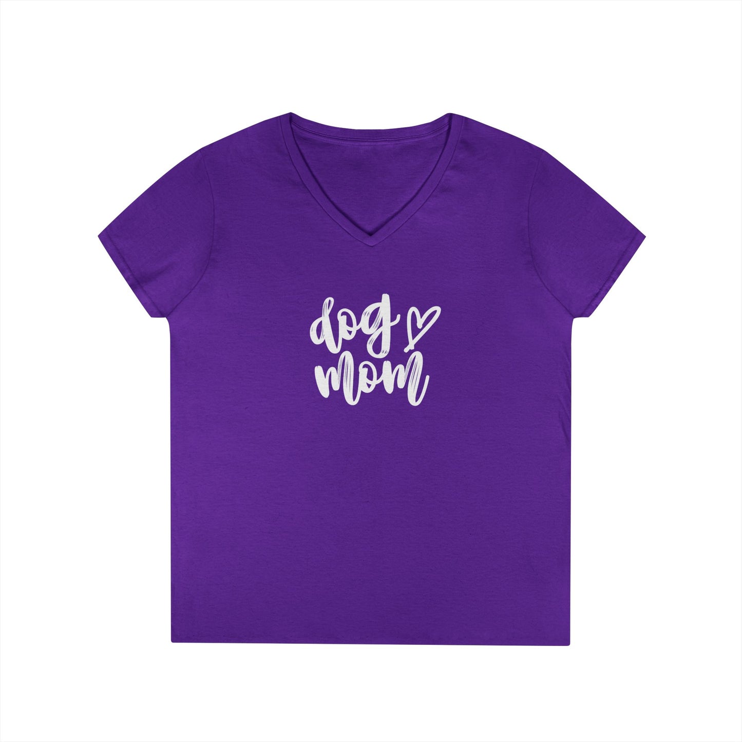 Dog Mom V-Neck T-Shirt, Cute Pet Lover Gift, Dog Lover Tee, Canine Mom Shirt, Casual Dog Apparel