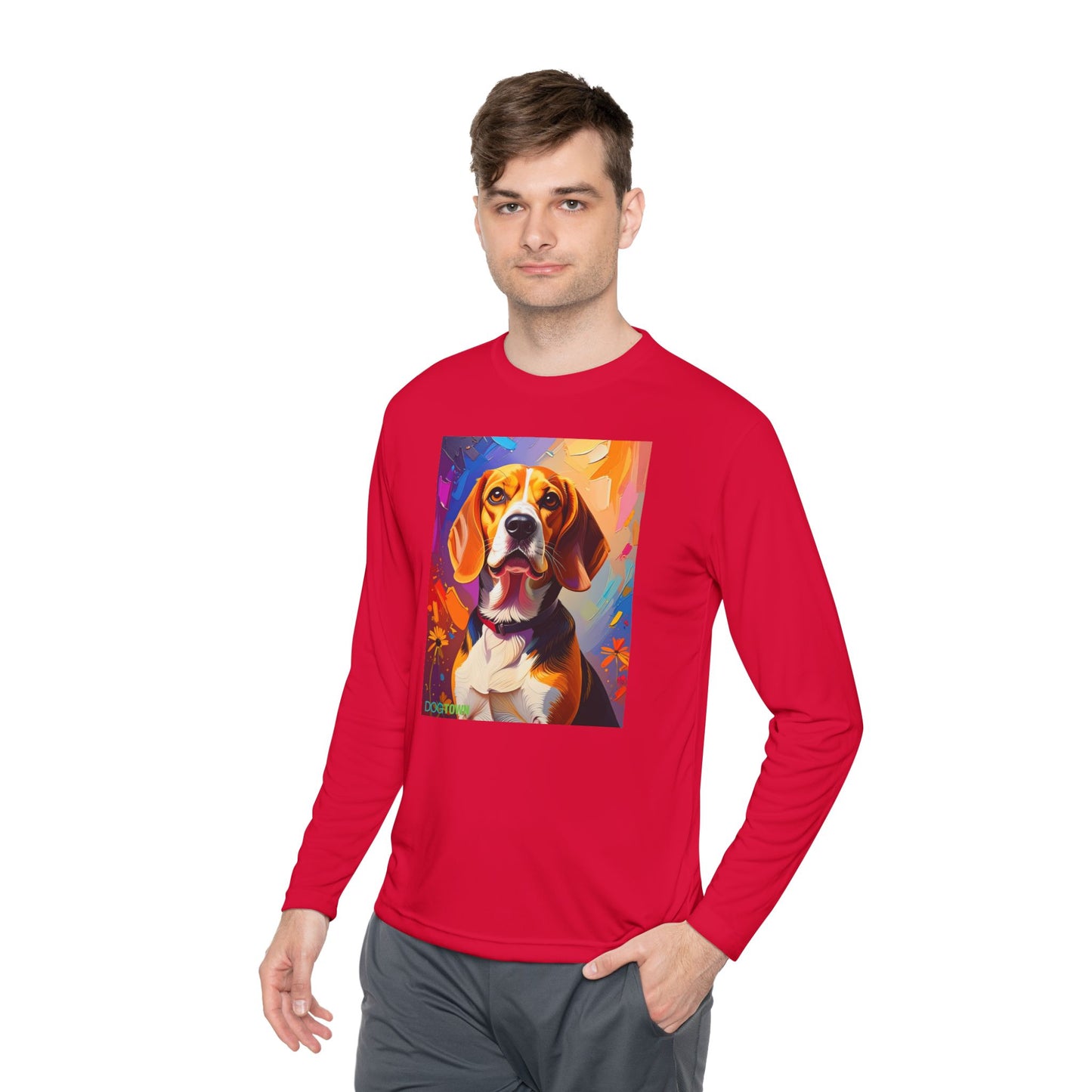 Pup Art Canvas Sport Long Sleeve Tee (Beagle)