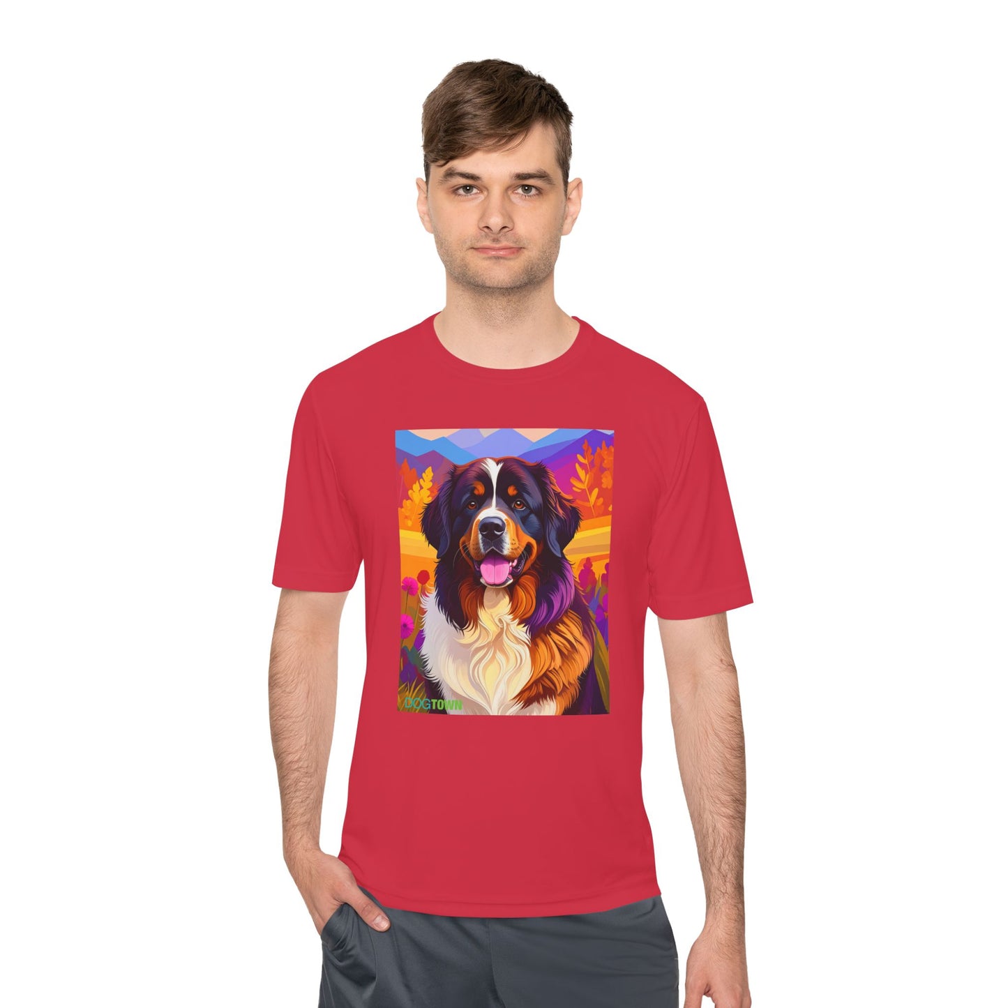Pup Art Canvas Unisex Moisture Wicking Tee (Bernese Mountain Dog)