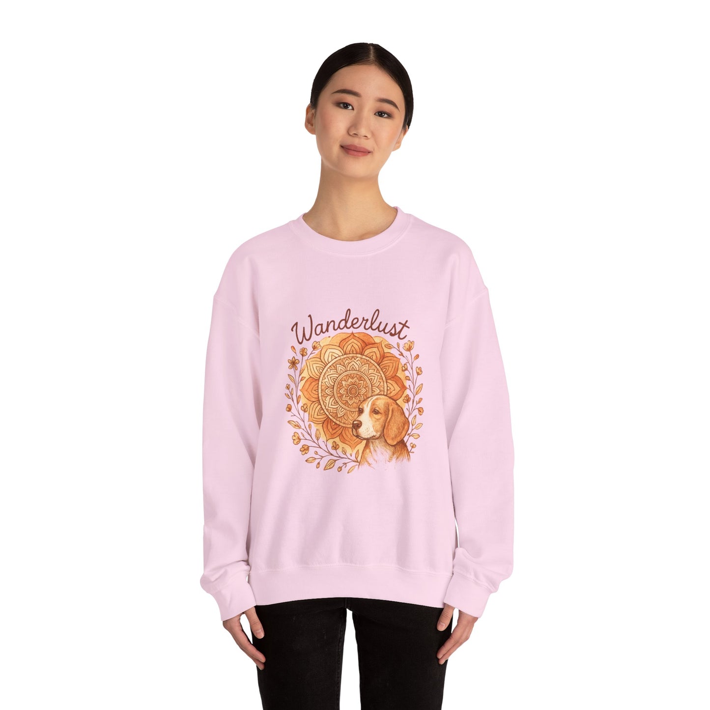 Dogtown Boho Revival "Wanderlust" Unisex Heavy Blend™ Crewneck Sweatshirt (Beagle)