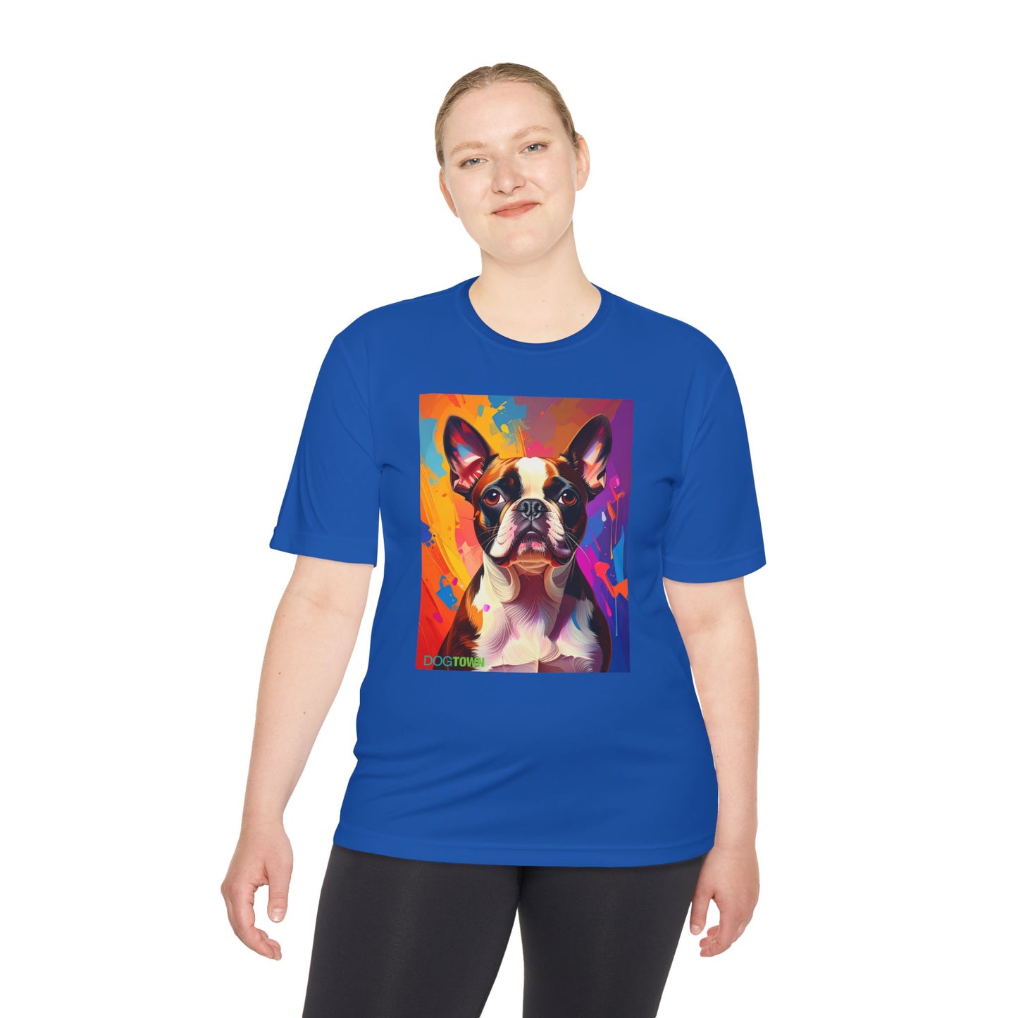 Pup Art Canvas Unisex Moisture Wicking Tee (Boston Terrier)
