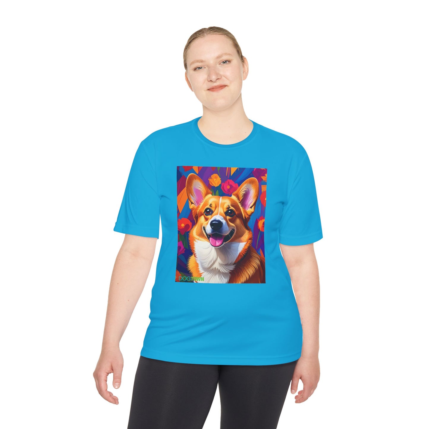 Pup Art Canvas Unisex Moisture Wicking Tee (Corgi)