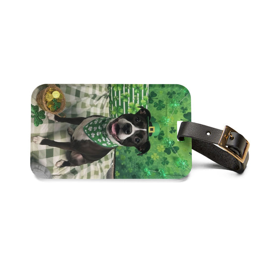 Violet - St. Patrick's Day Dog Luggage Tag