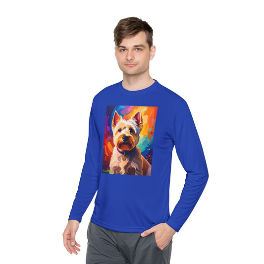 Pup Art Canvas Sport Long Sleeve Tee (West Highland White Terrier (Westie))