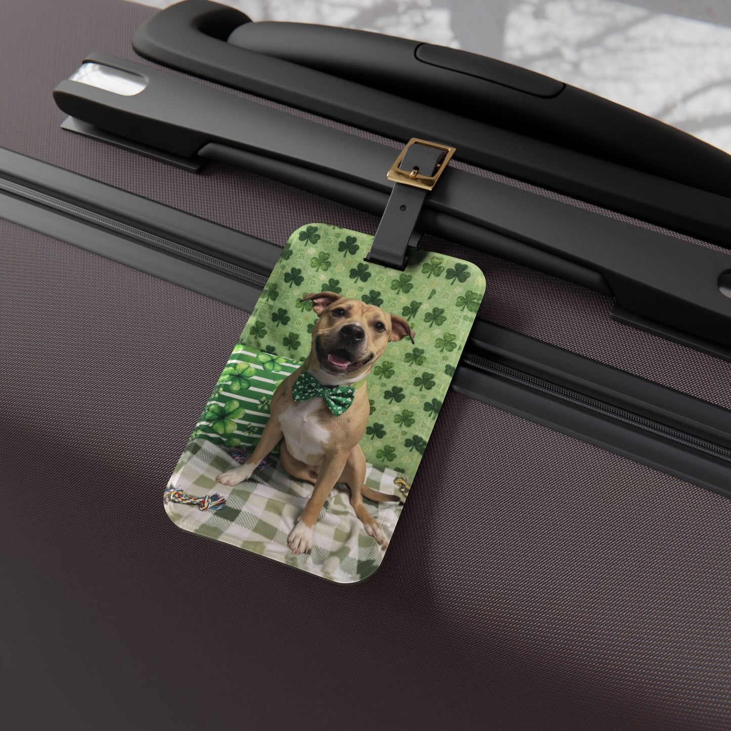 Ronnie - St. Patrick's Day Dog Luggage Tag