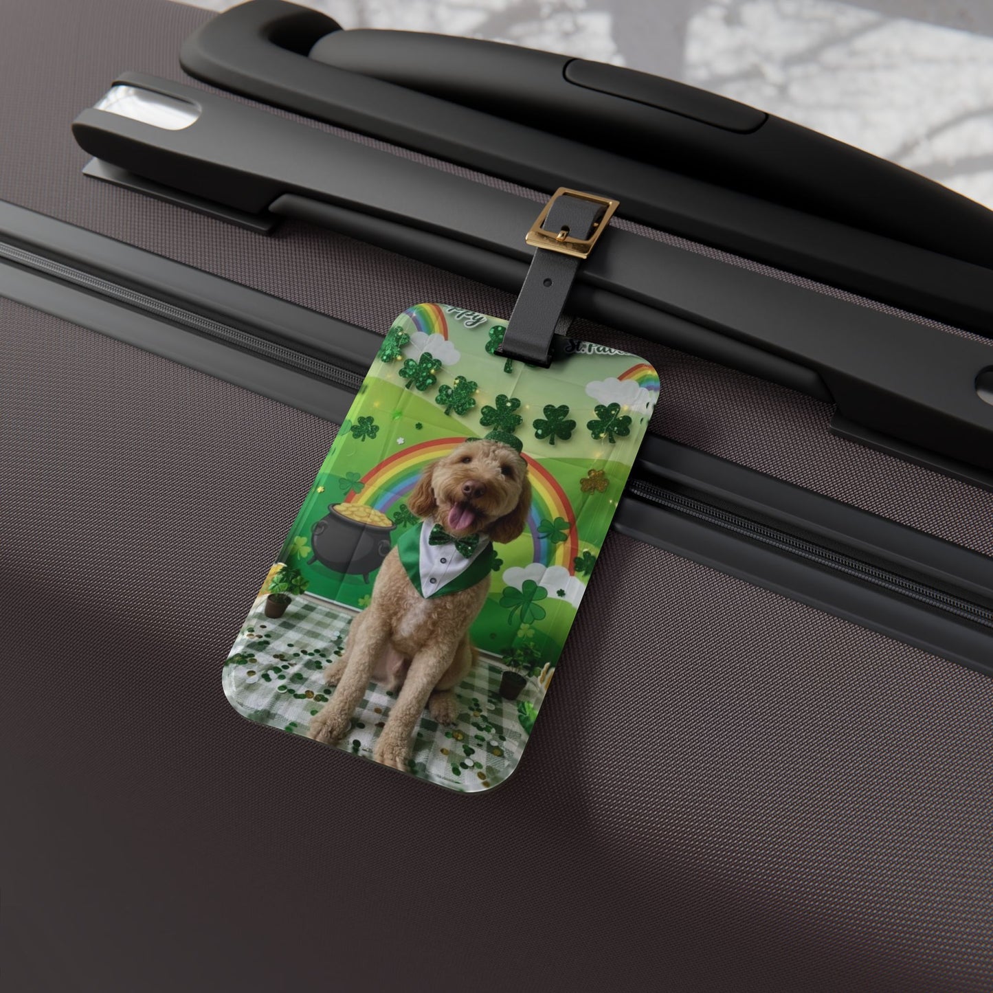 Rhodes - St. Patrick's Day Dog Luggage Tag