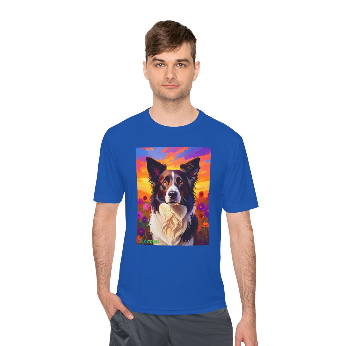 Pup Art Canvas Unisex Moisture Wicking Tee (Border Collie)