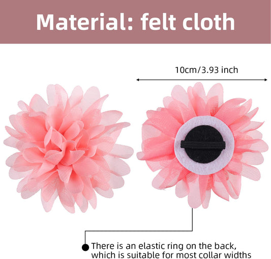 Dog Collar Flowers - 20 Pcs 4 Inch