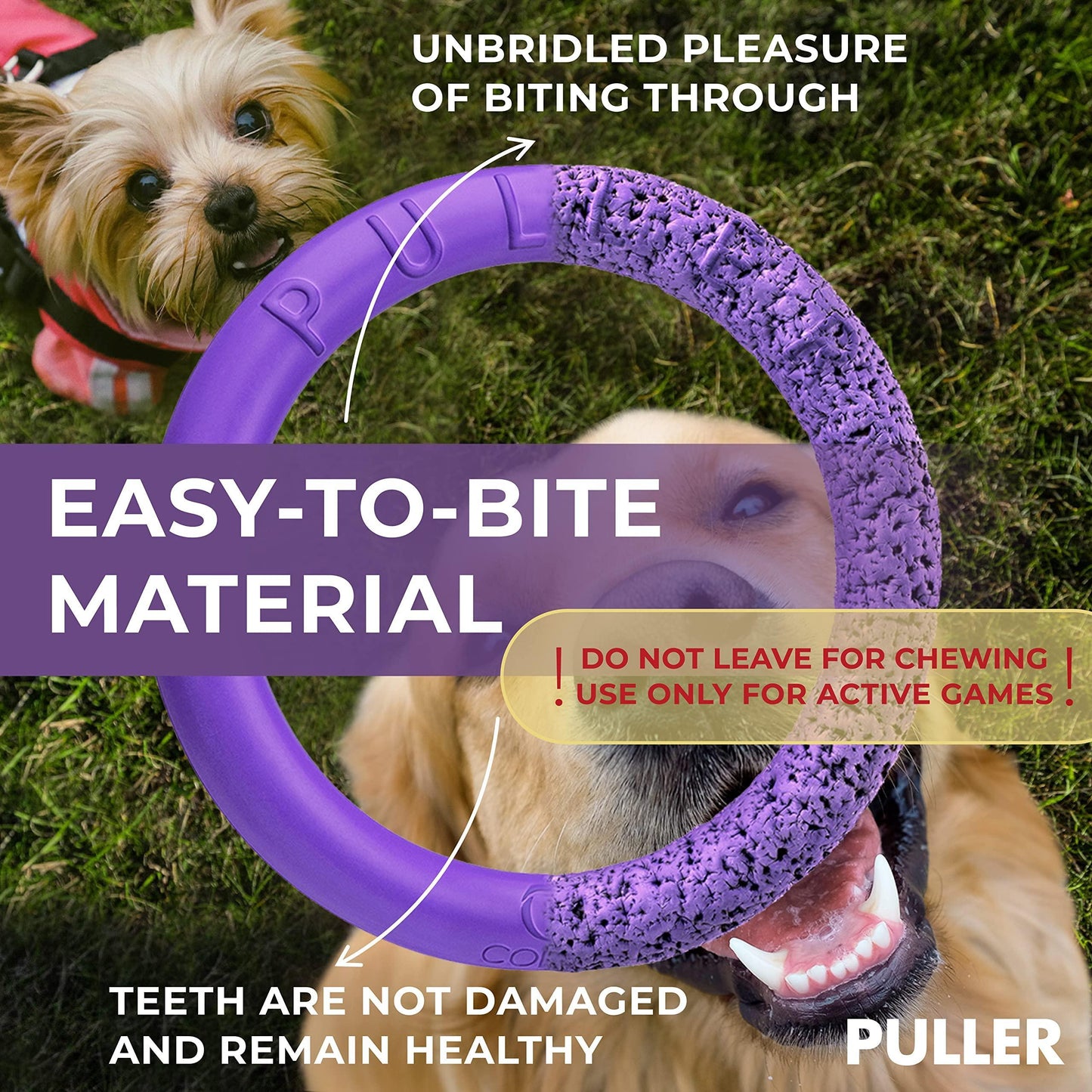Puller Outdoor Dog Ring Toys Dog Fetch Toy & Tug of War Dog Toy for