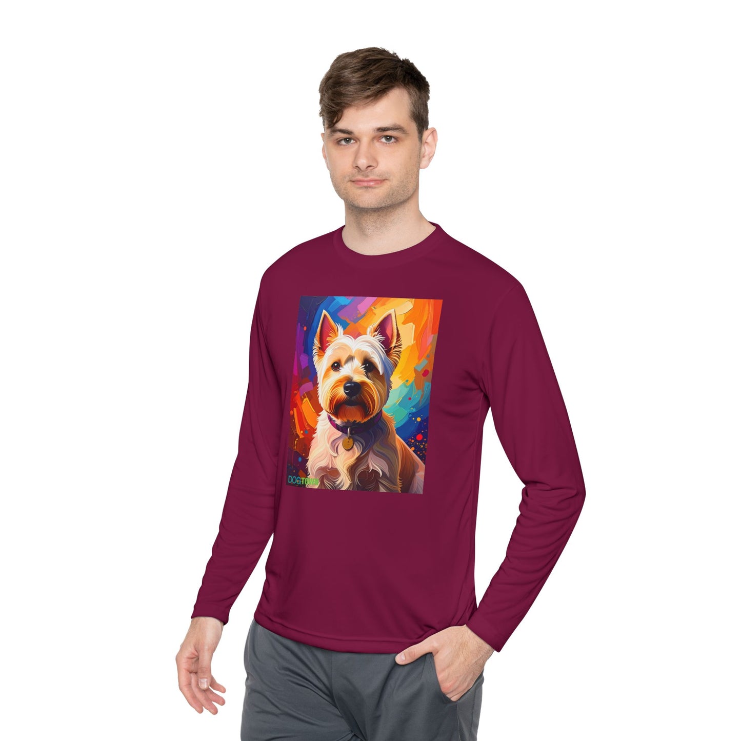 Pup Art Canvas Sport Long Sleeve Tee (West Highland White Terrier (Westie))