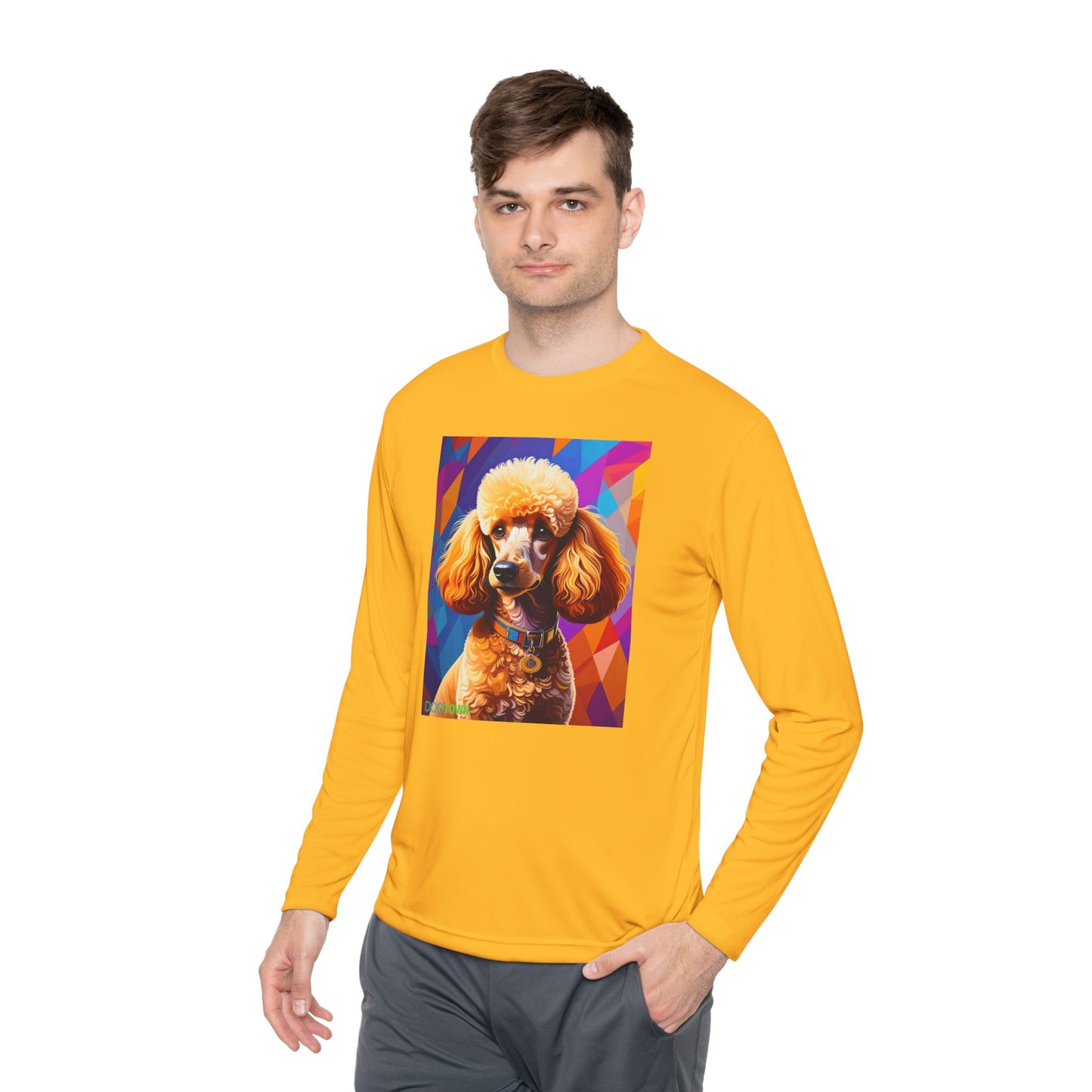 Pup Art Canvas Sport Long Sleeve Tee (Mini Poodle)