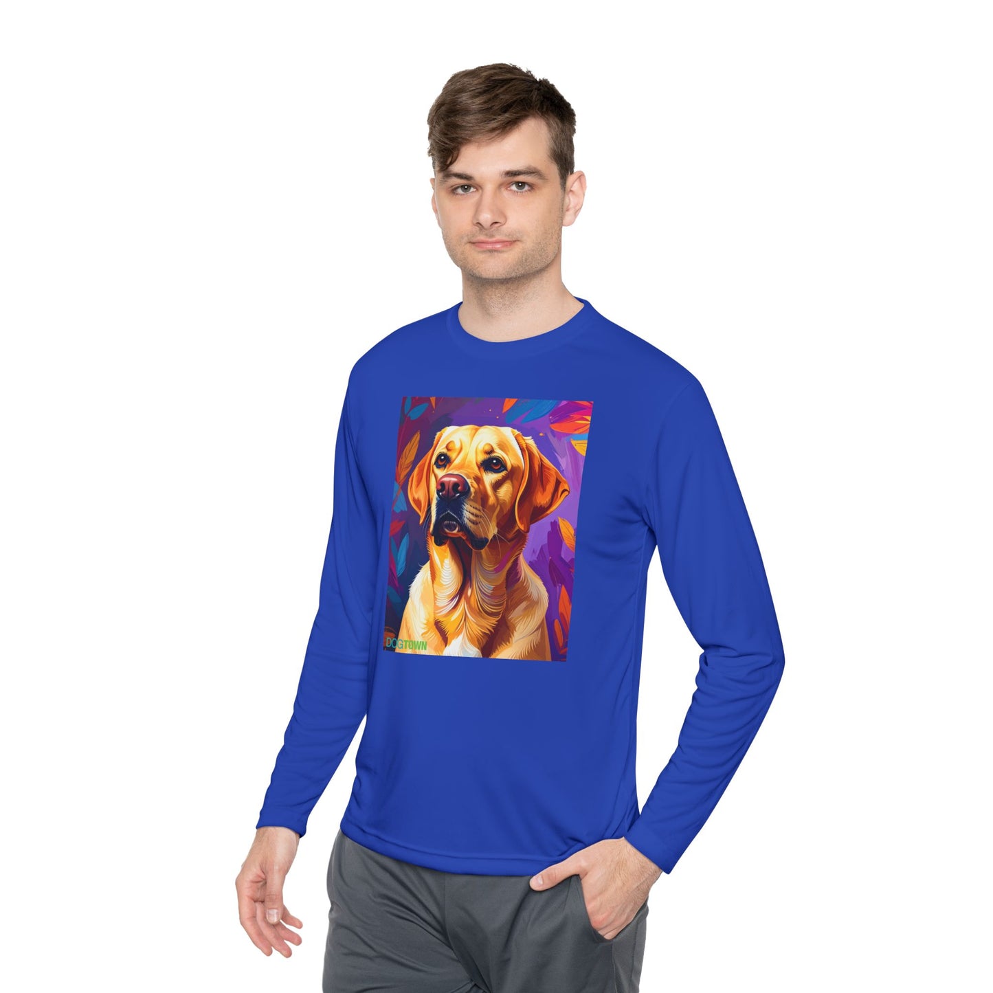 Pup Art Canvas Sport Long Sleeve Tee (Yellow Lab)