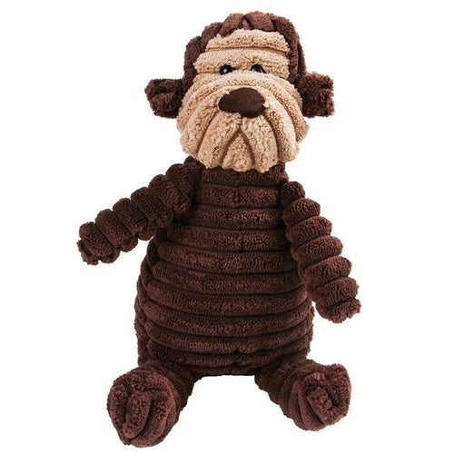 Pet Dog Molar Toy Vent Training Corduroy Monkey Pig Voice Plush Toy
