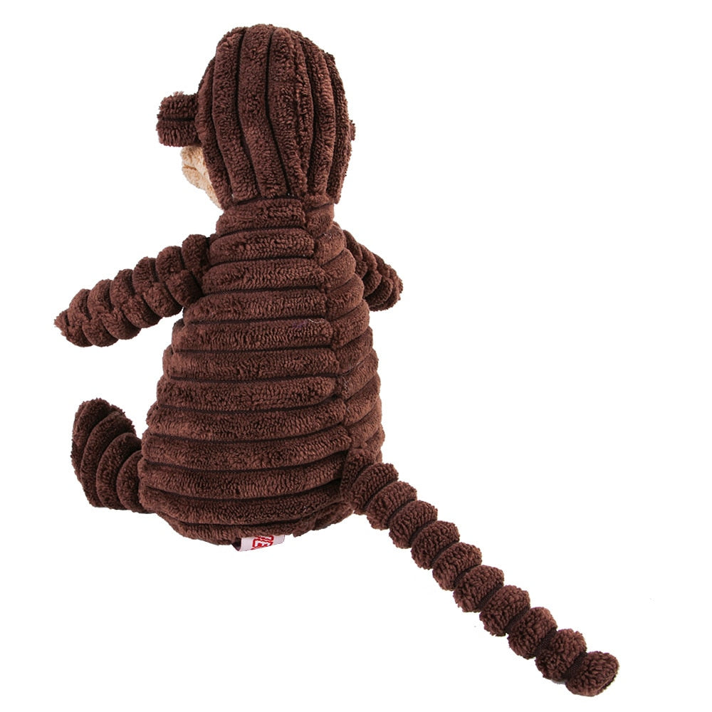 Pet Dog Molar Toy Vent Training Corduroy Monkey Pig Voice Plush Toy