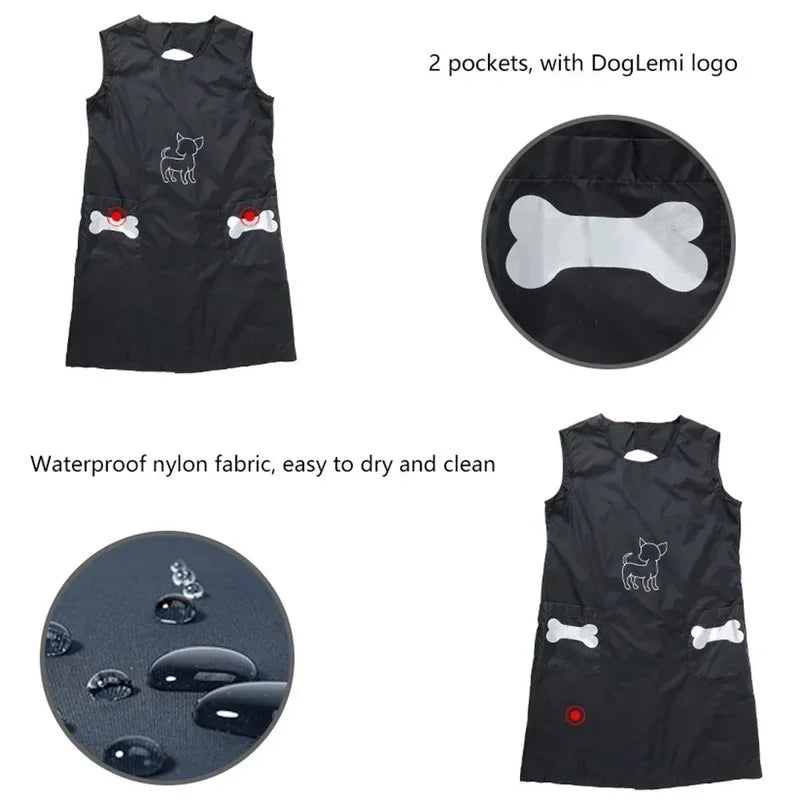 Waterproof Nylon Dog Grooming Apron with Pockets