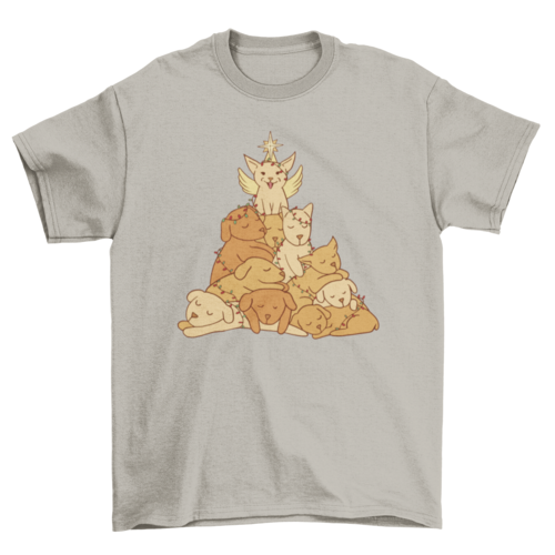 Puupy dog christmas tree t-shirt