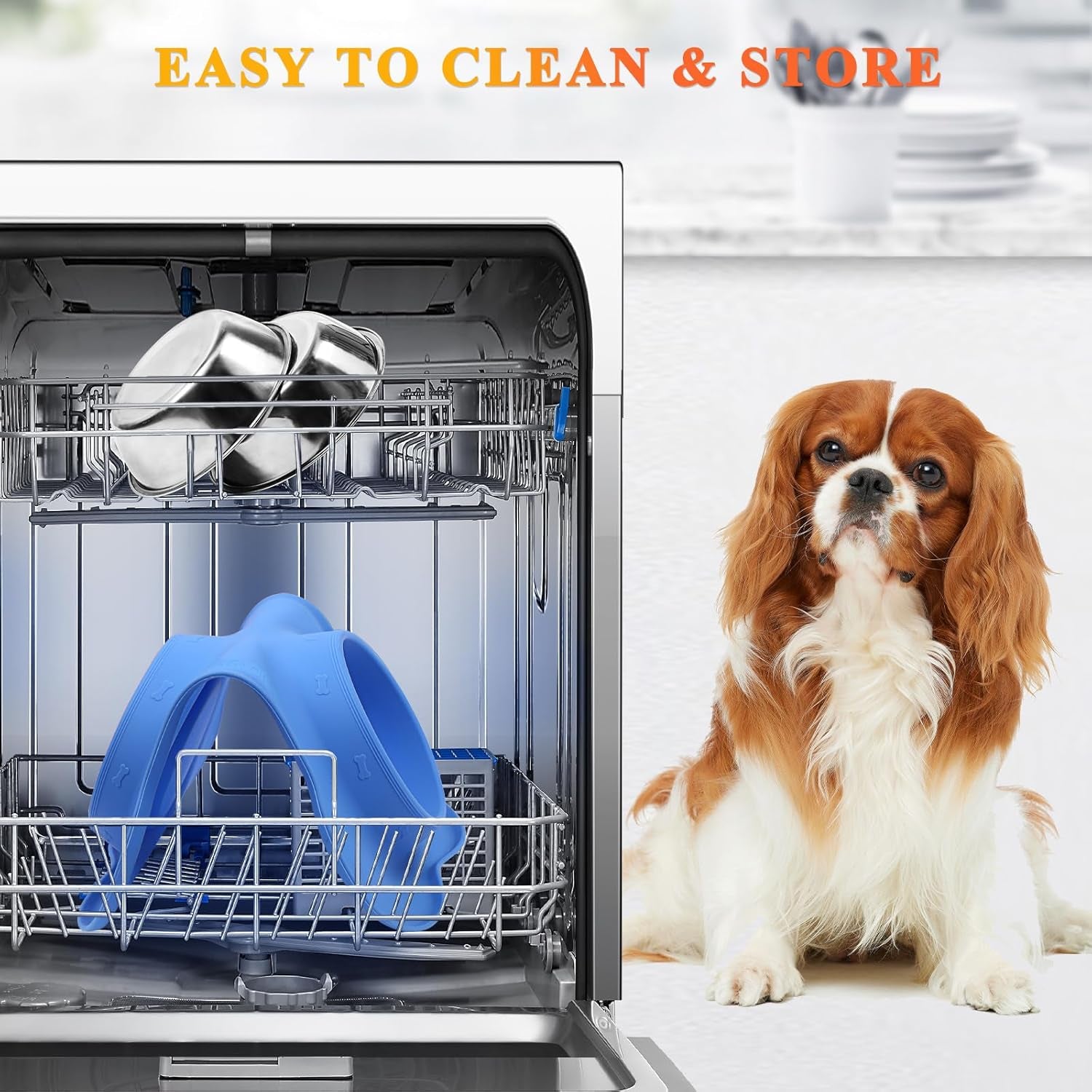 Dog Bowls with Non Spill Skid Resistant Silicone Mat