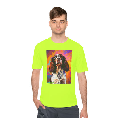 Pup Art Canvas Unisex Moisture Wicking Tee (English Springer Spaniel - 2)