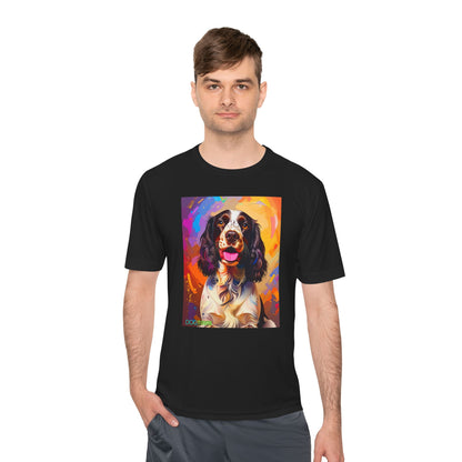 Pup Art Canvas Unisex Moisture Wicking Tee (English Springer Spaniel - 3)