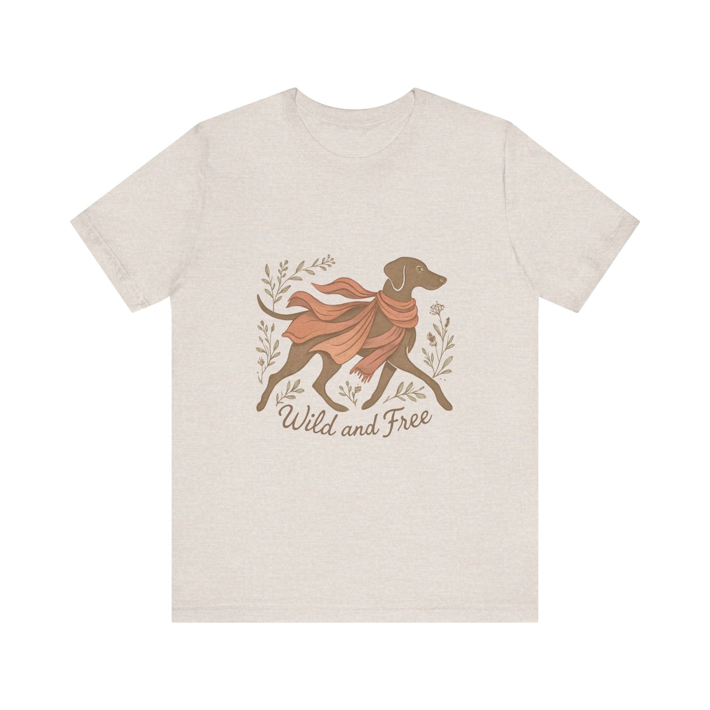 Dogtown Boho Revival "Wild and Free" Unisex Jersey Short Sleeve Tee (Weimaraner)
