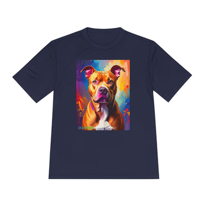 Pup Art Canvas Unisex Moisture Wicking Tee (Pit Bull)