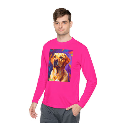Pup Art Canvas Sport Long Sleeve Tee (Yellow Lab)