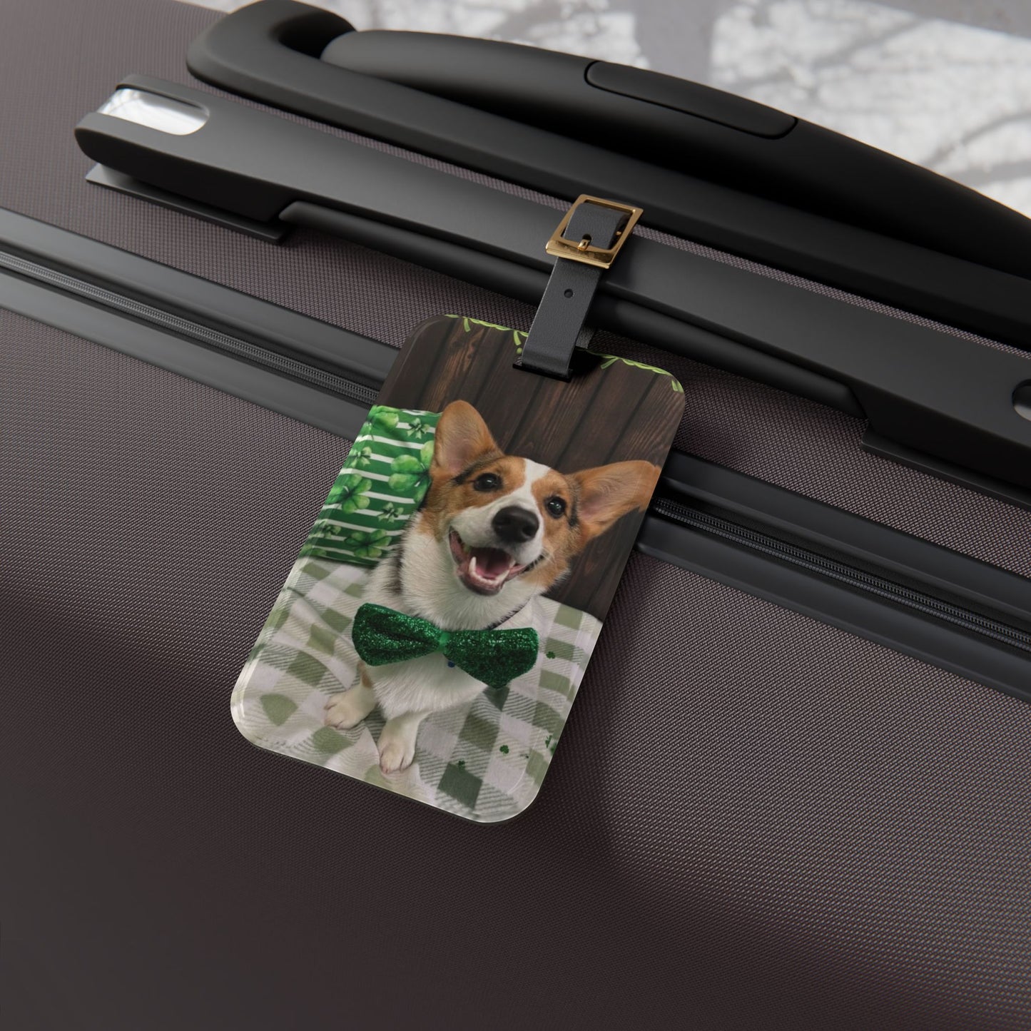 Sam - St. Patrick's Day Dog Luggage Tag