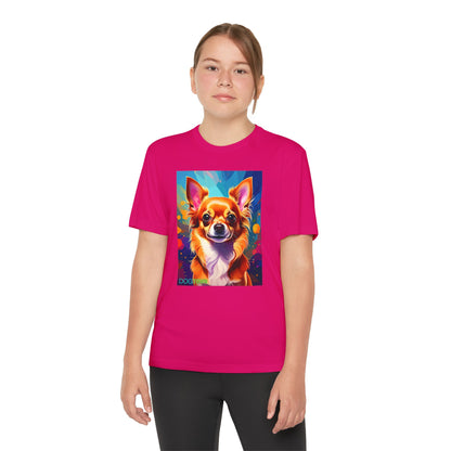 Pup Art Canvas - Kid's Sport Short Sleeve Tee (Chihuauha)