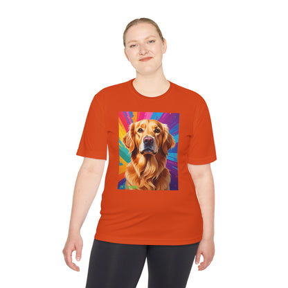 Pup Art Canvas Unisex Moisture Wicking Tee (Golden Retriever)