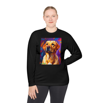 Pup Art Canvas Sport Long Sleeve Tee (Yellow Lab)