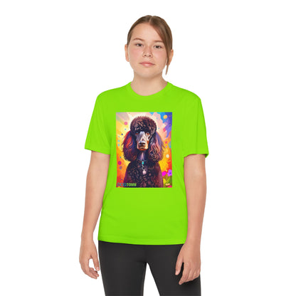 Pup Art Canvas - Kid's Sport Short Sleeve Tee (Standard Poodle)