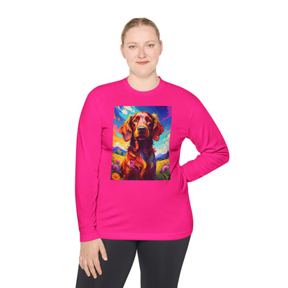 Pup Art Canvas Sport Long Sleeve Tee (Irish Setter)