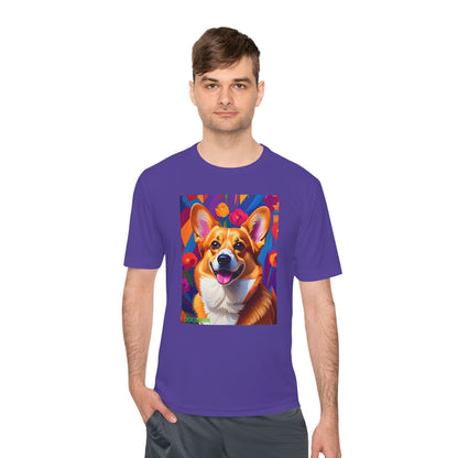 Pup Art Canvas Unisex Moisture Wicking Tee (Corgi)