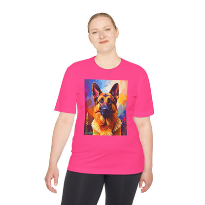 Pup Art Canvas Unisex Moisture Wicking Tee (German Shepherd)