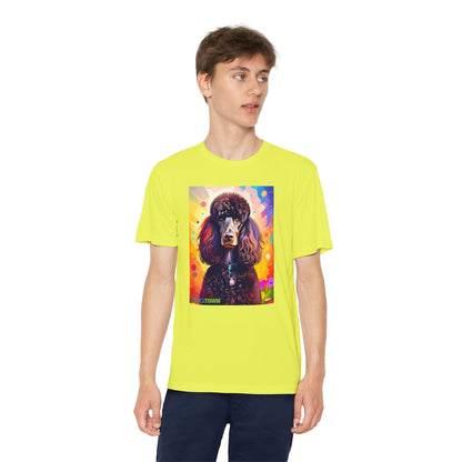 Pup Art Canvas - Kid's Sport Short Sleeve Tee (Standard Poodle)